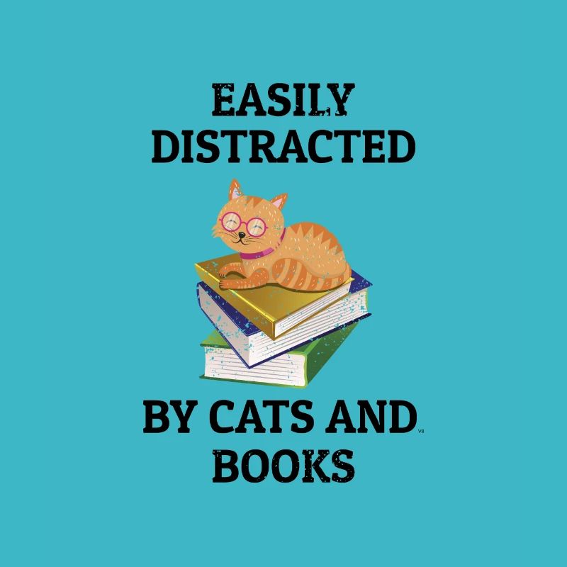 Livres Book Stack Cat