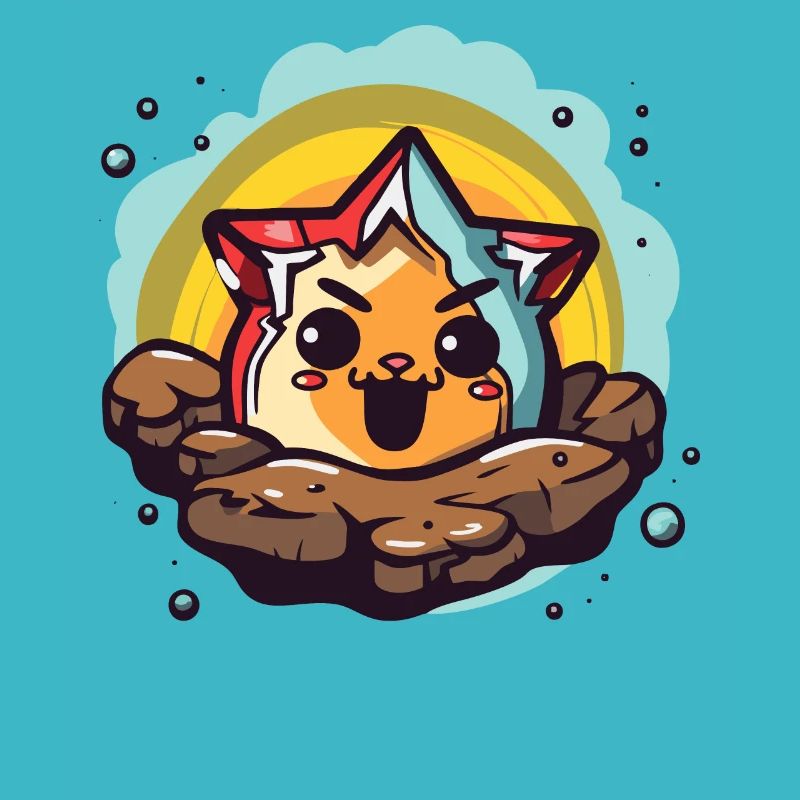 Cute cat and star