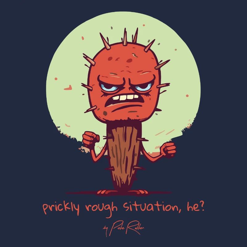 Situation difficile et épicée, un cactus en difficulté