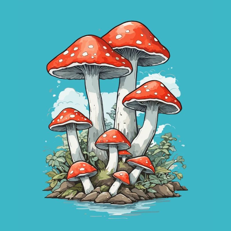Champignon rétro Vintage champignons Cottagecore Design