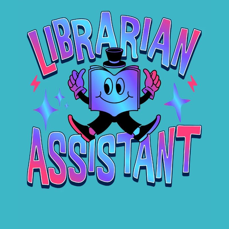 Librarian Assistant Job Title Colorful Library