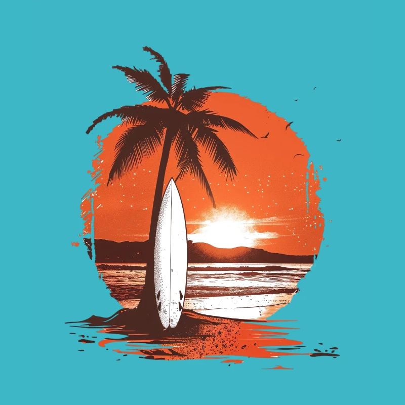 Lever du soleil Surf Île tropicale