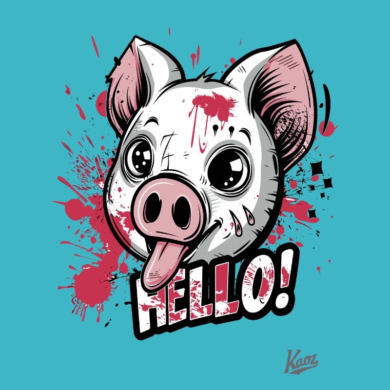 Cochon graffiti mignon, drôle, cool