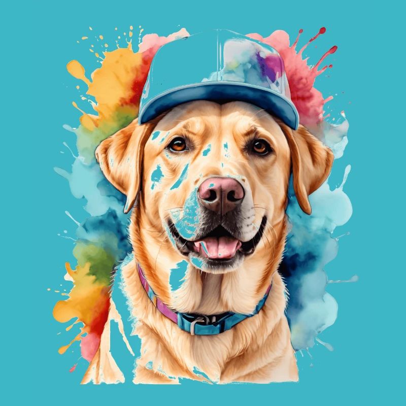 Labrador Retriever Snapback Cap Chien Design Print