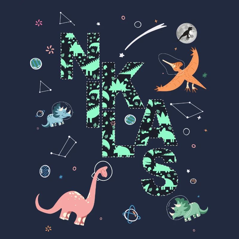 NIKLAS - Beau prénom de garçon avec dinosaure