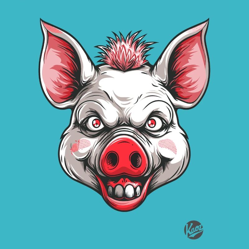 Cochon blanc effrayant psycho horreur