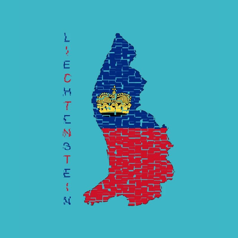 Liechtenstein Carte Drapeau Vaduz Design