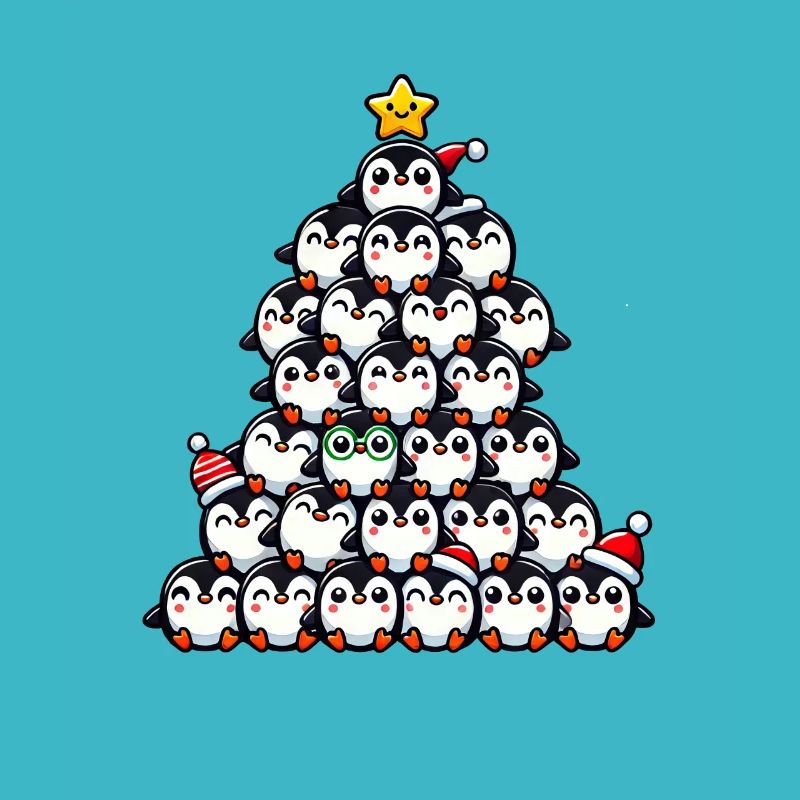 Pingouin Noël Drôle Arbre de Noël
