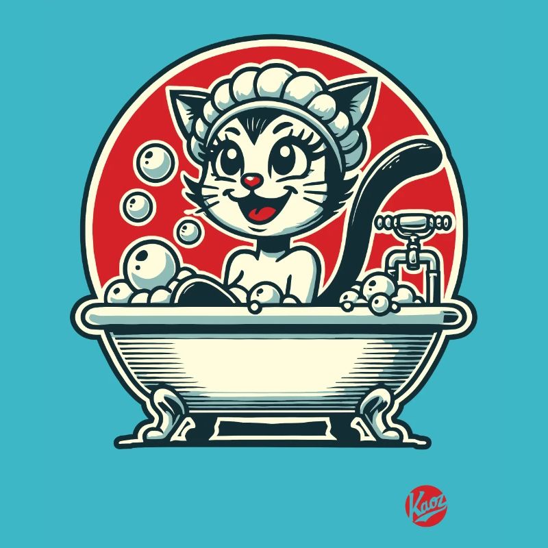 Journée de baignade pour le chat