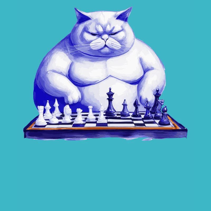 Katze spielt Schach