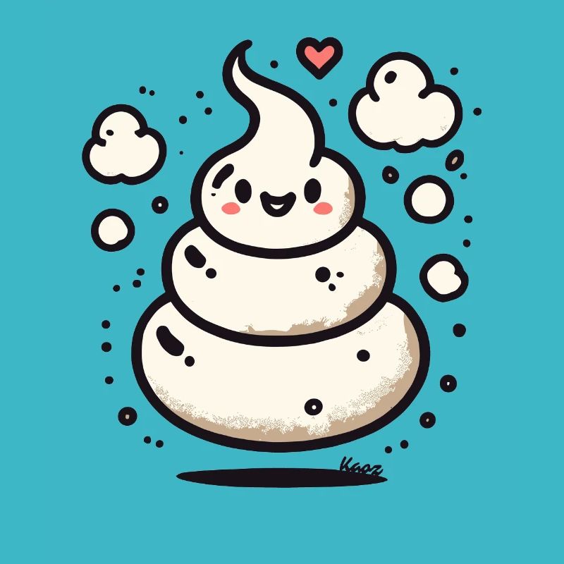 Le petit caca fantôme est mignon et drôle
