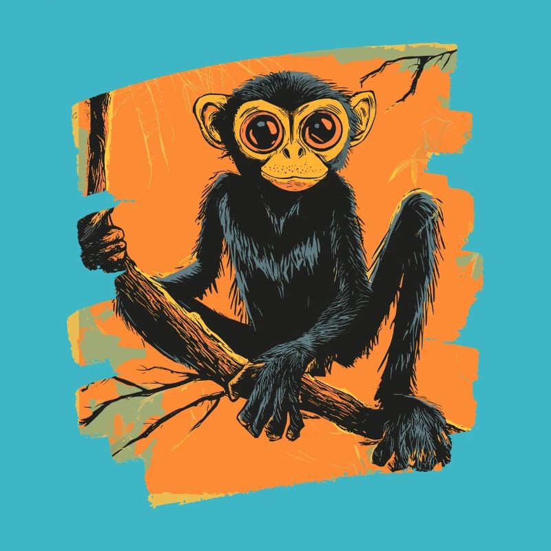 Singe araignée rétro