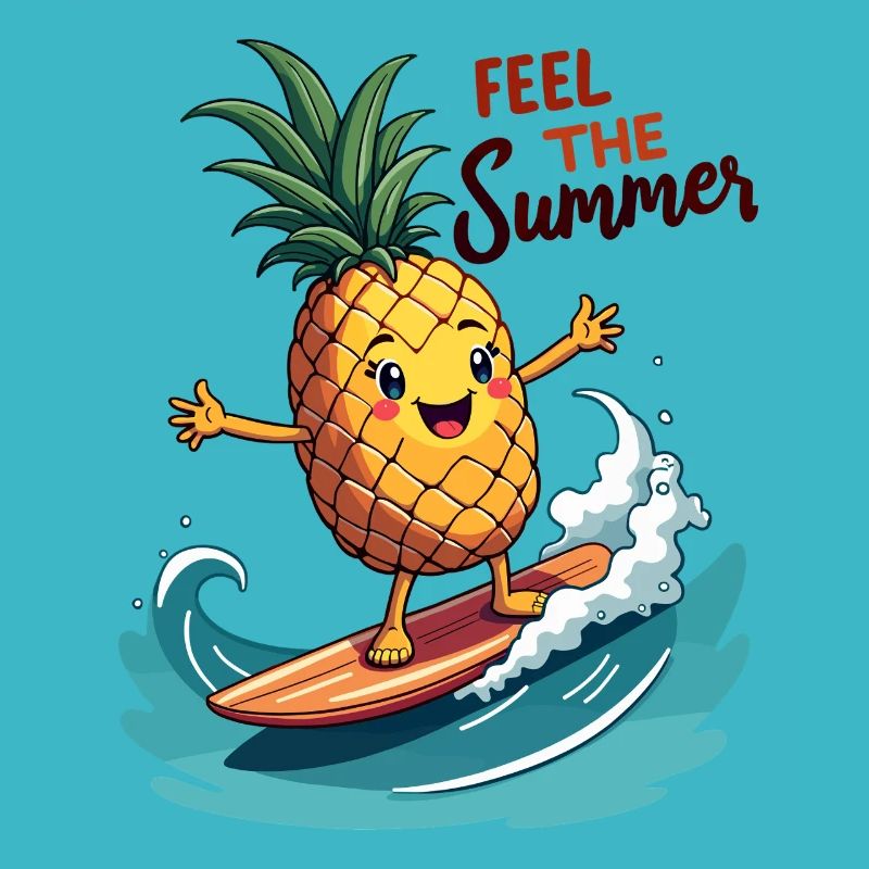 Pineapple Surfer Surf Feel the Summer