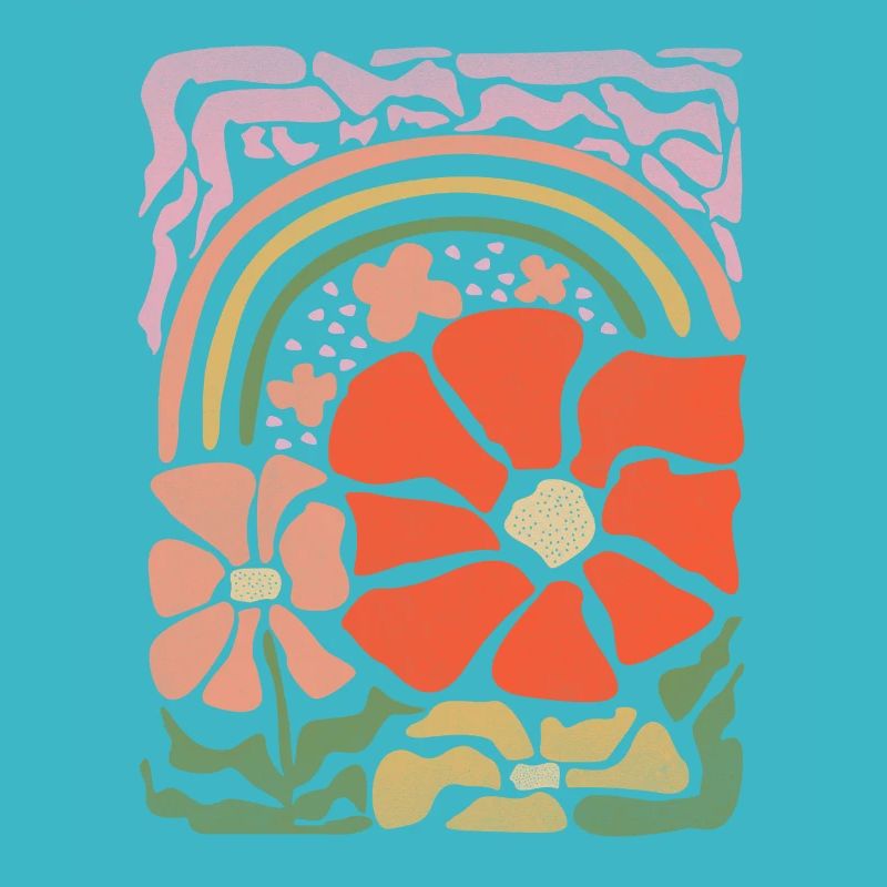Floral Rainbow Statement Retro Style