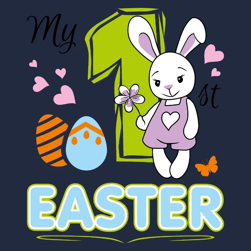 My first Easter. Cute design with baby rabbit