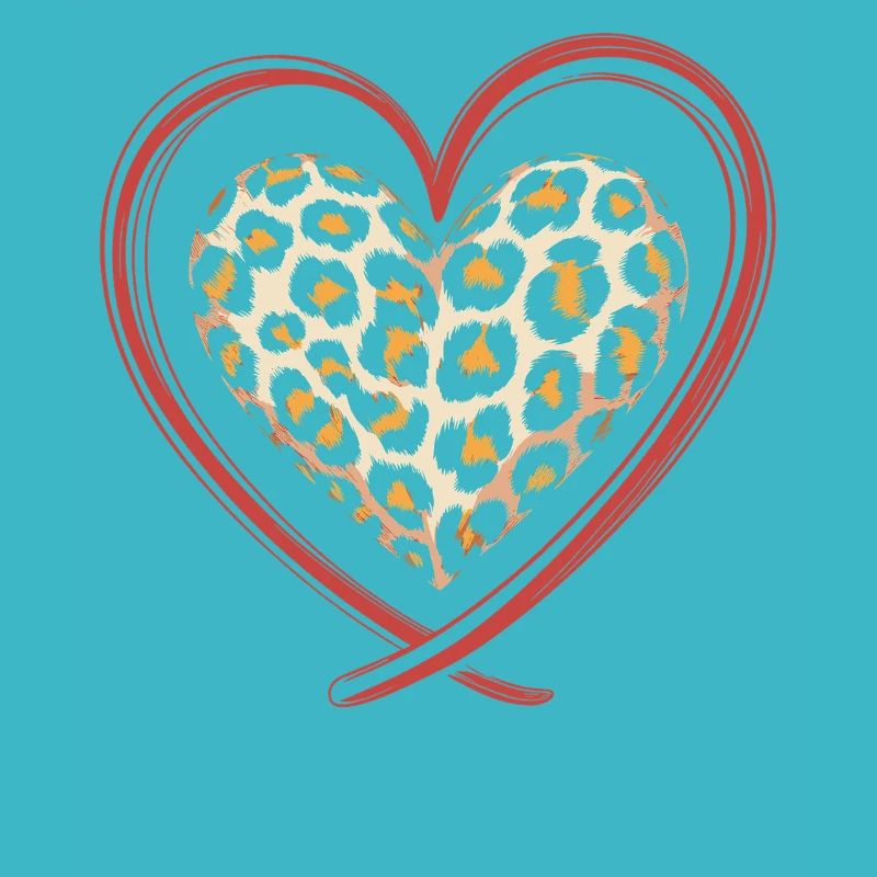 Leopard print heart leopard