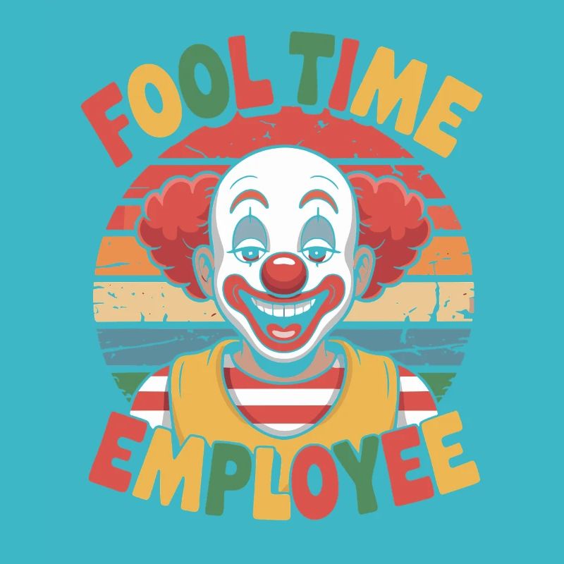 Fooltime Mitarbeiter Clown Motiv
