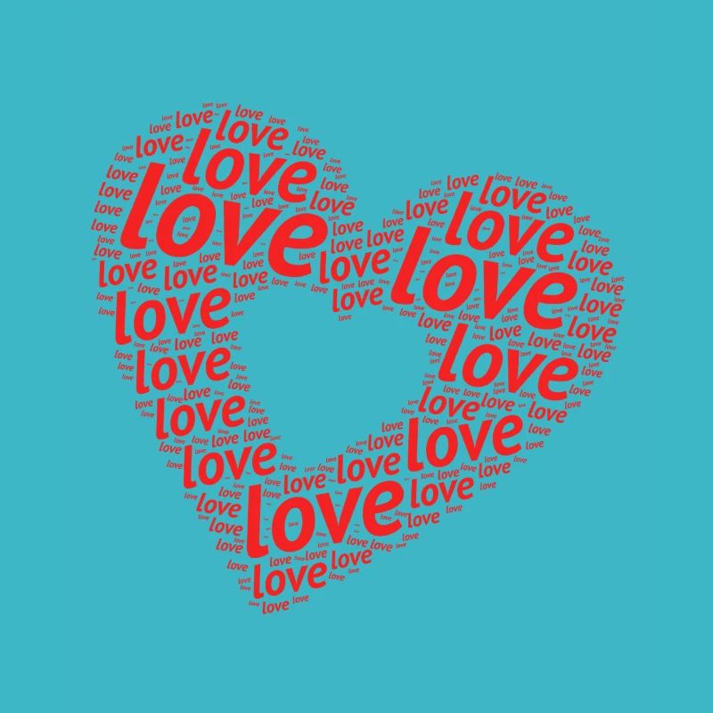 Typographic Love Heart