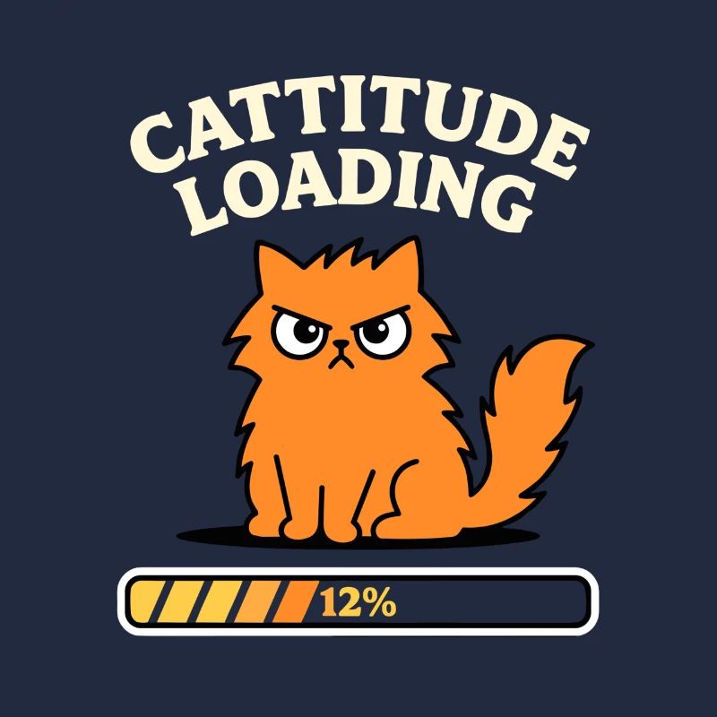 Cattitude Loading Katze mit schlechter Laune