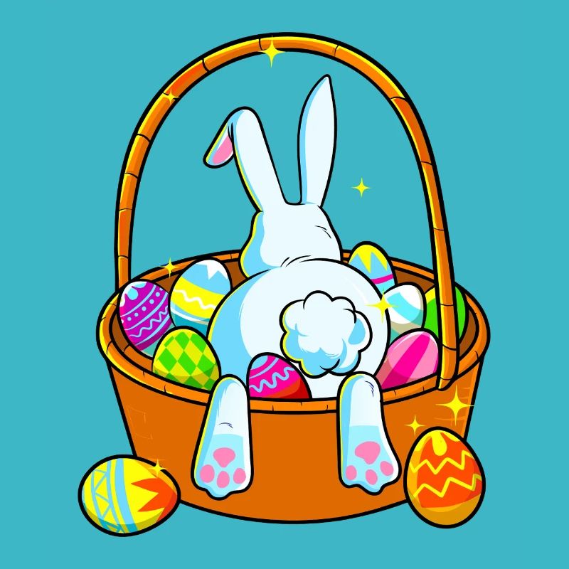 Pastel Easter Bunny in Basket
