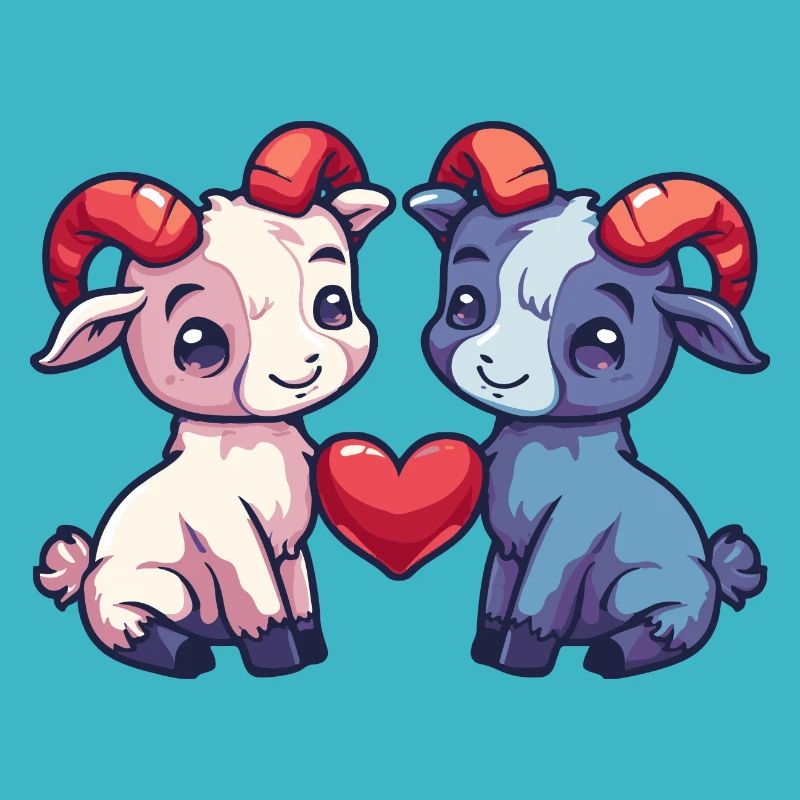 Bergziege Comic Paar Liebe