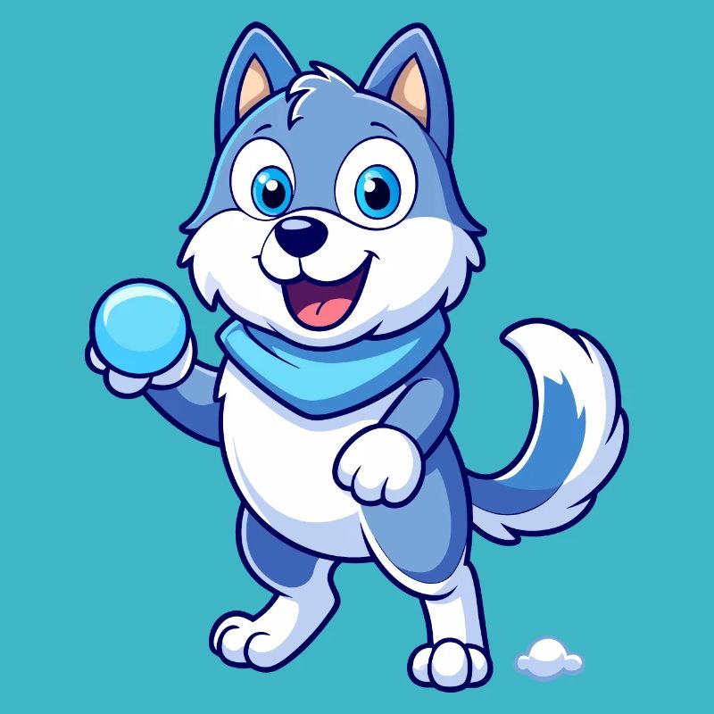 Snowball Showdown: Siberian Husky Delight
