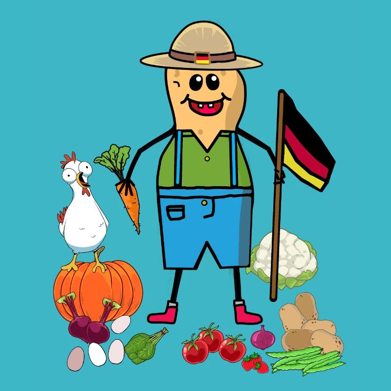Peanut Farmer Farmers Vegetables Germany Flag