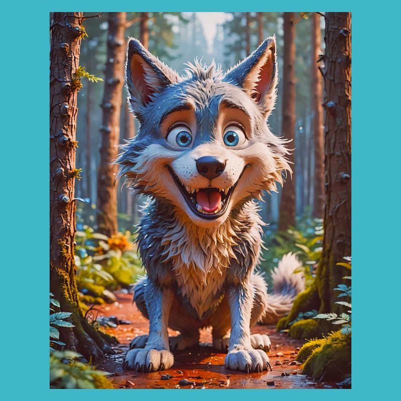 super cute animals in a forest – wolf