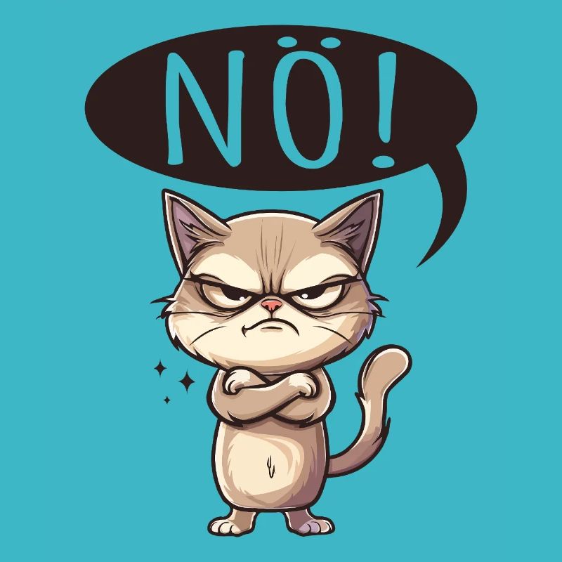 Coole Katze NÖ lustiger Spruch grummelig
