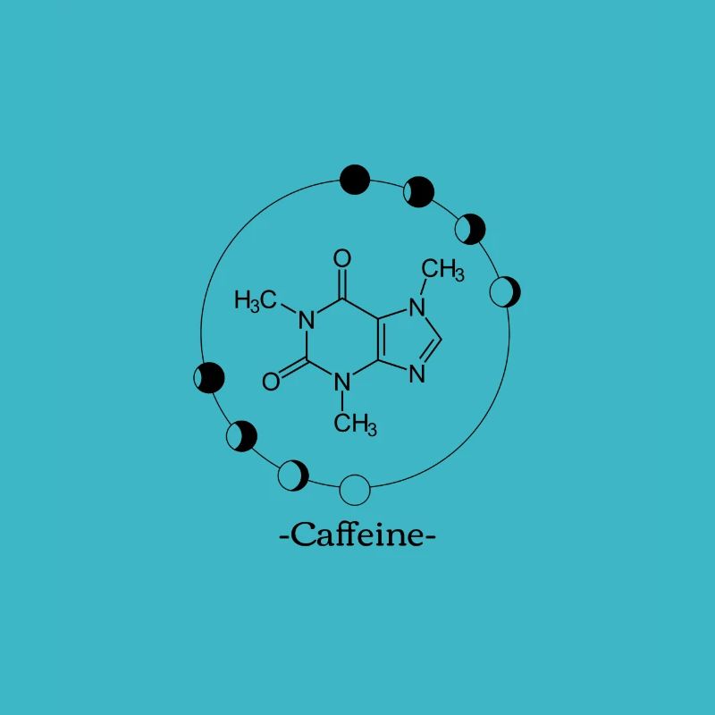 Molécule de caféine avec contour