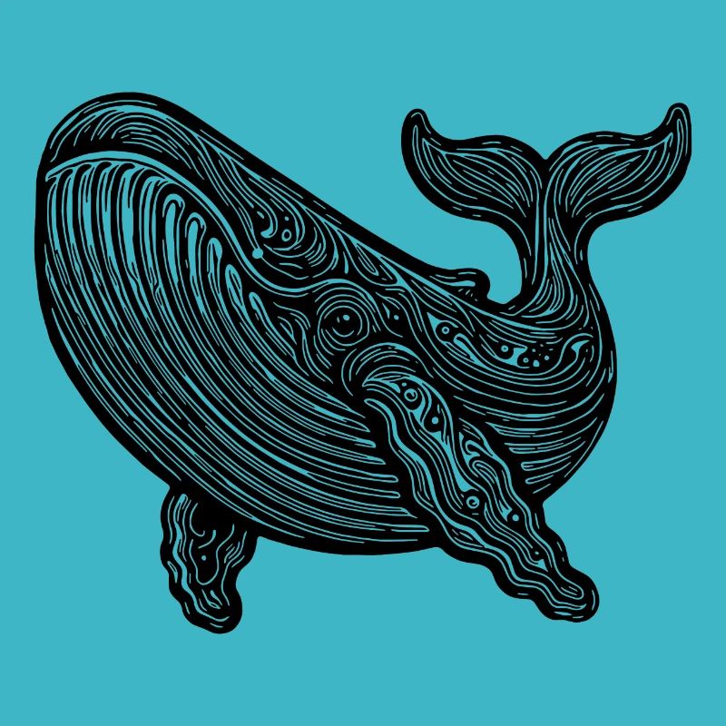 Grande baleine plongeuse Vintage créature de mer