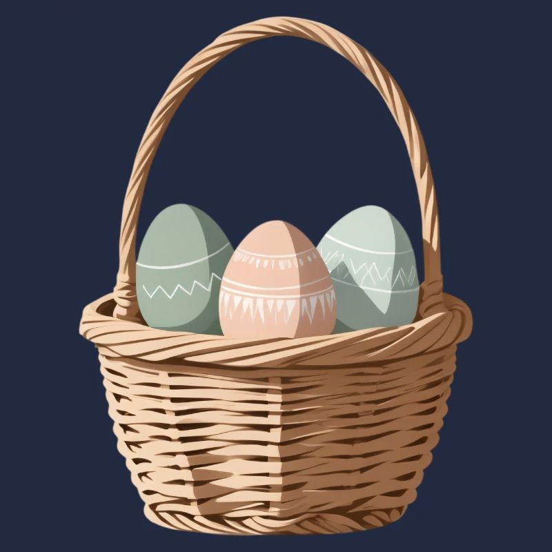 Pastell-Eier im Körbchen