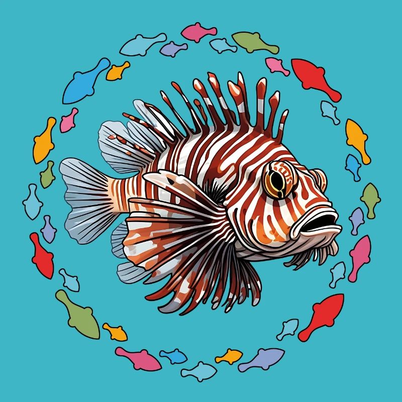Lionfish Coral Fish in Fish Circle