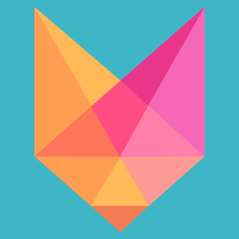 Colorful Geometric Fox Abstract Design
