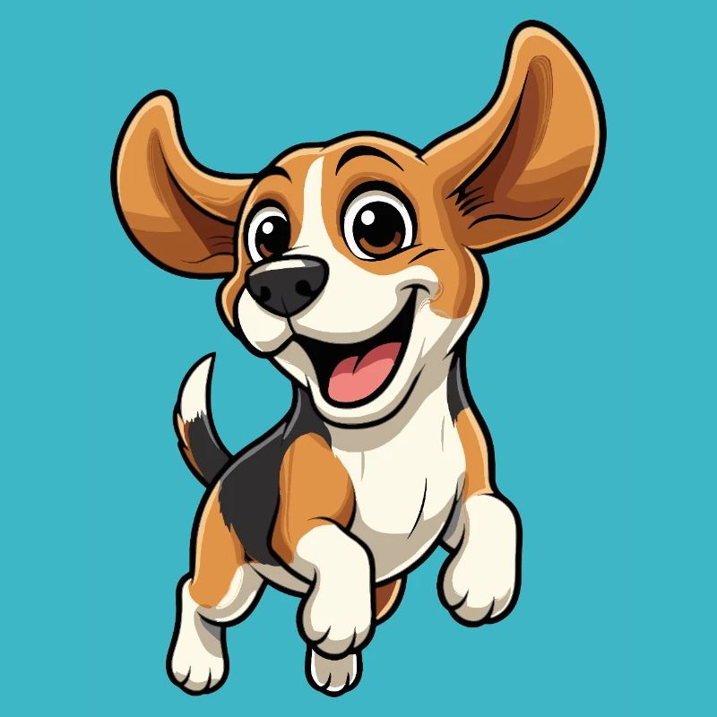 Fröhlicher Beagle Sprung