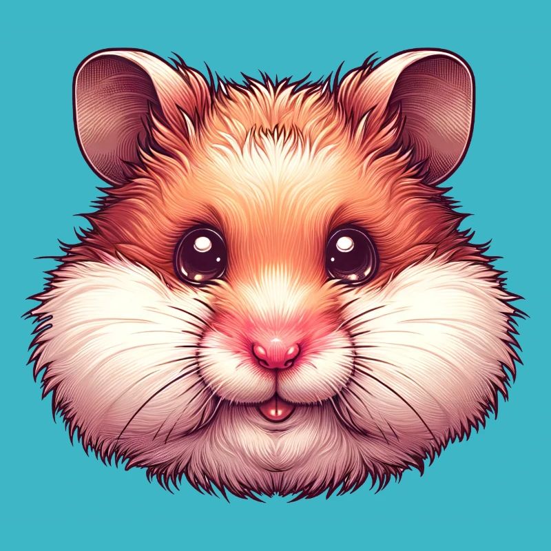 Hamster Head Portrait Ugly Hamster Cheeks