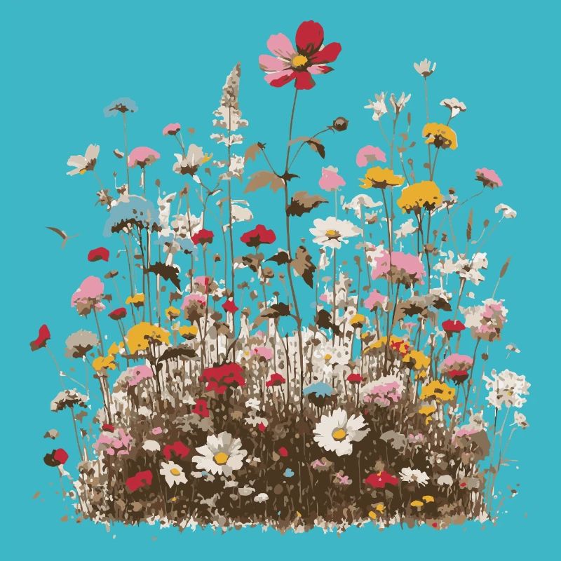 fragrant colorful flower meadow spring blossoms herbs