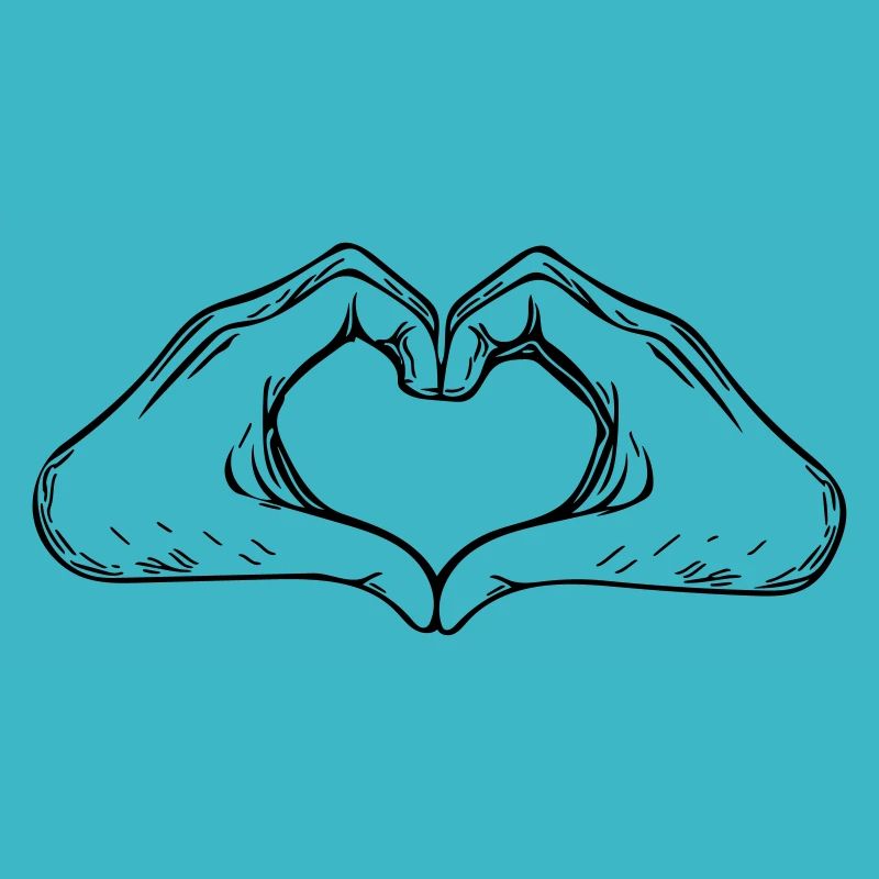 Vettore mano e cuore