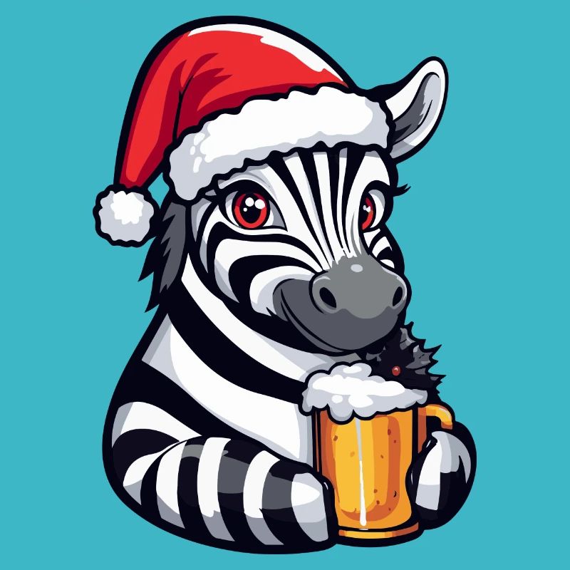 Zebra Weihnachten Bier Lustig