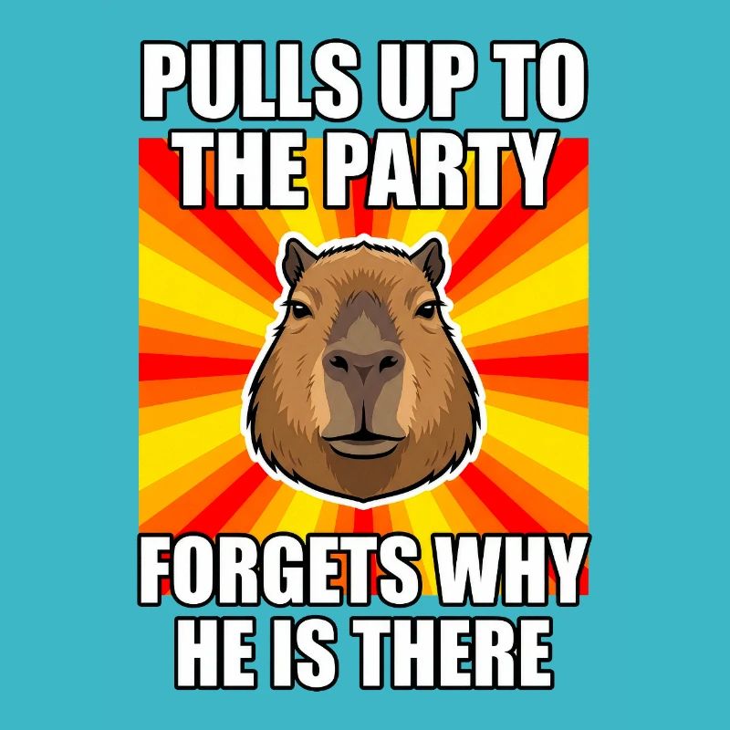 Capybara Party Meme - Socially Awkward