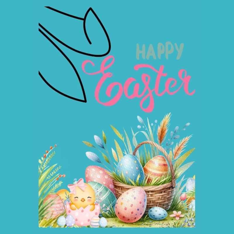 Pastel Easter Basket and Eggs