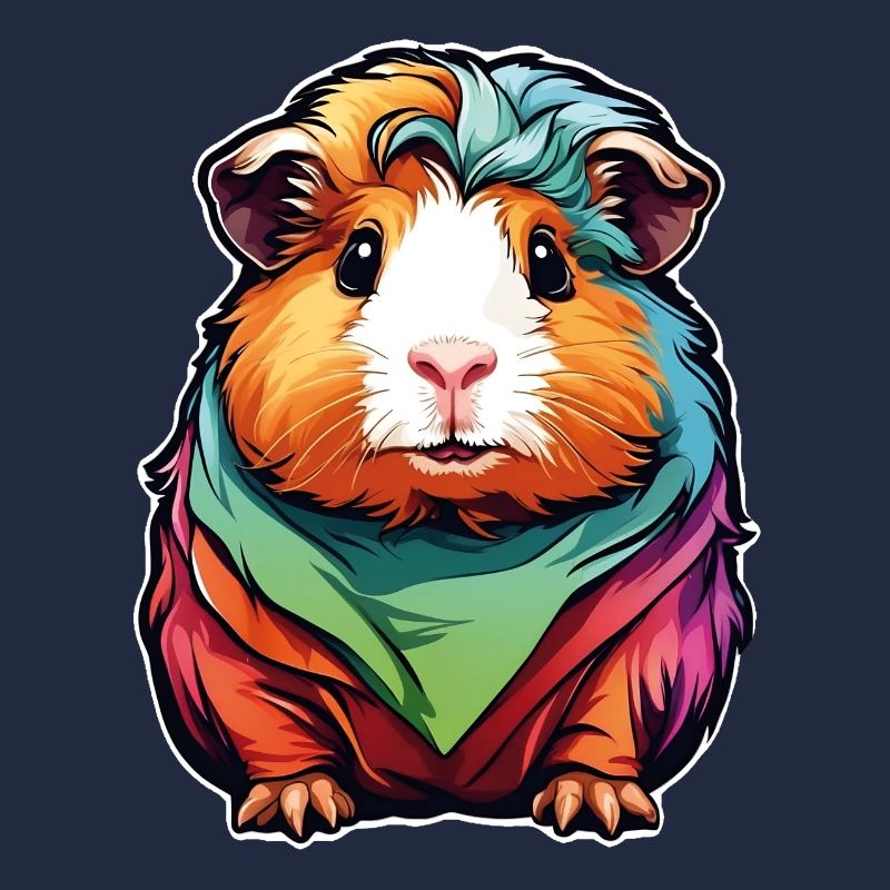 Süßes Meerschweinchen mit bunter Kleidung