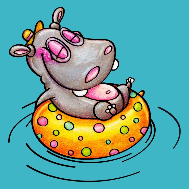 hippo with float