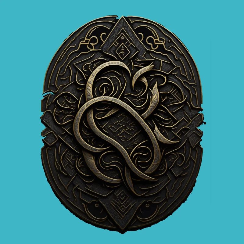 Mayan Black and Gold Monogram