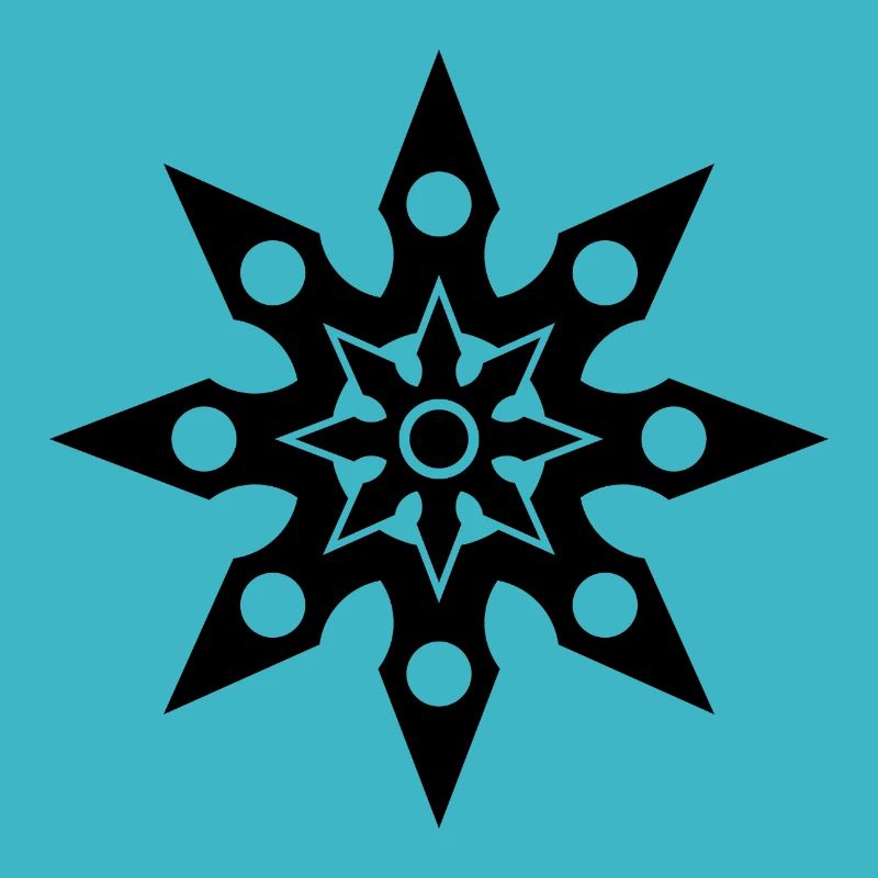 Black stylized chaos 8 pointed star