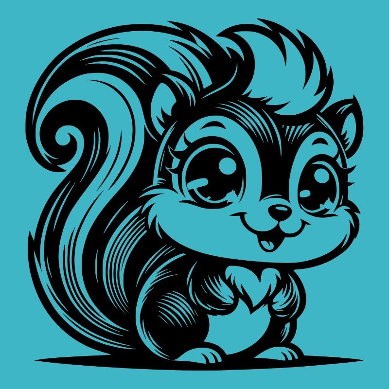Dessin au crayon de bébé dessin animé écureuil