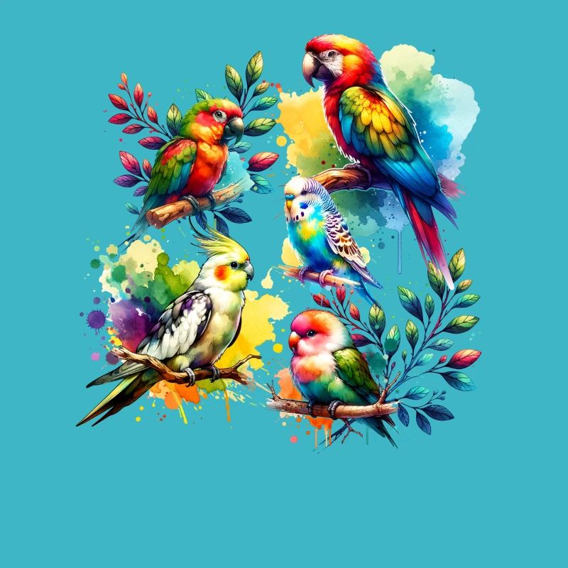 Divers oiseaux perroquets