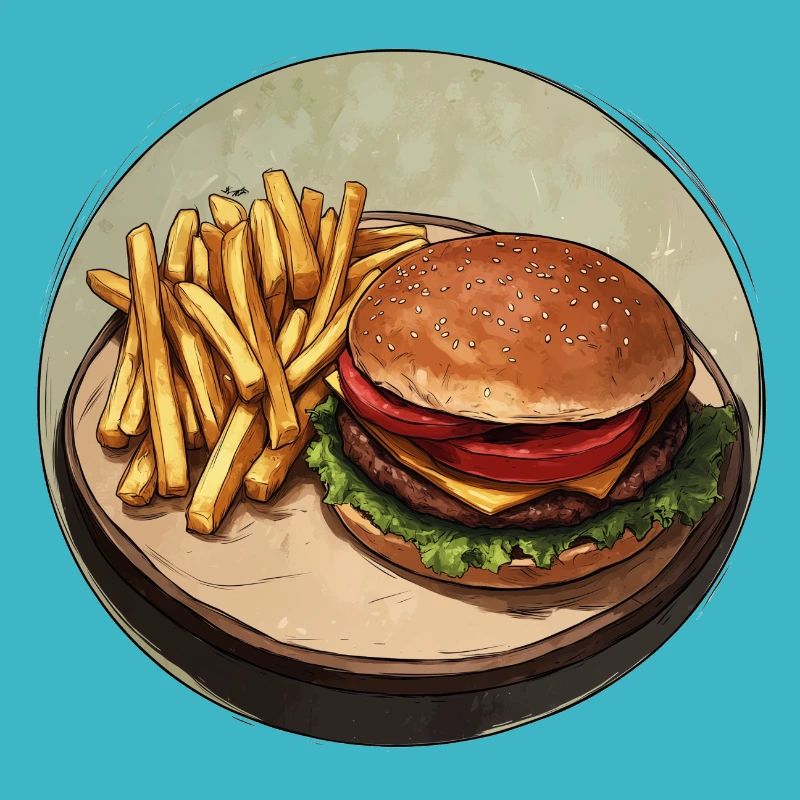 Klassischer Burger mit knusprigen Pommes
