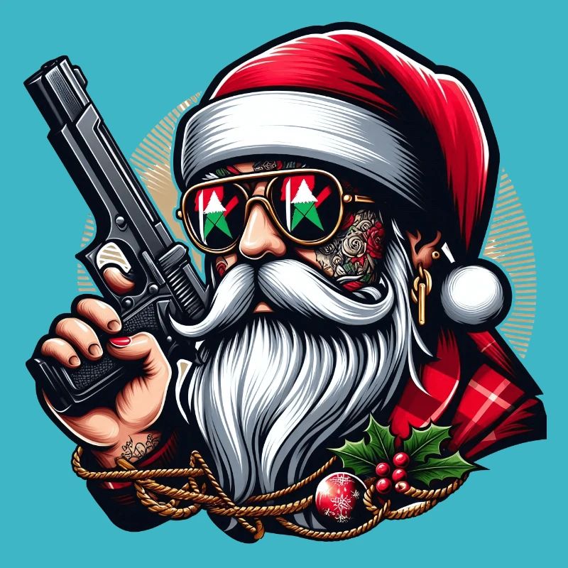Santa mit Pistole