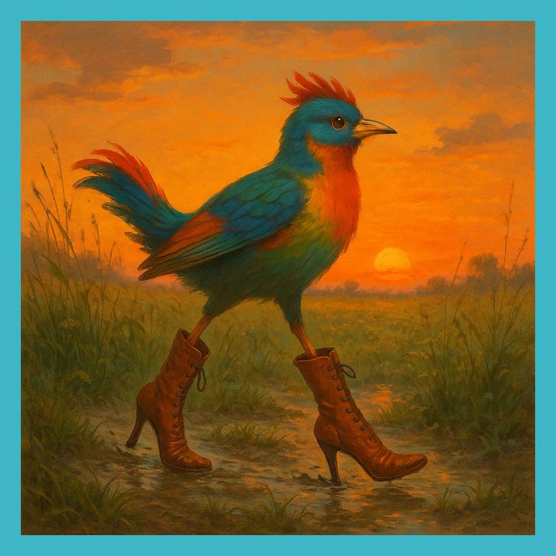 Oiseau coloré à Higheels